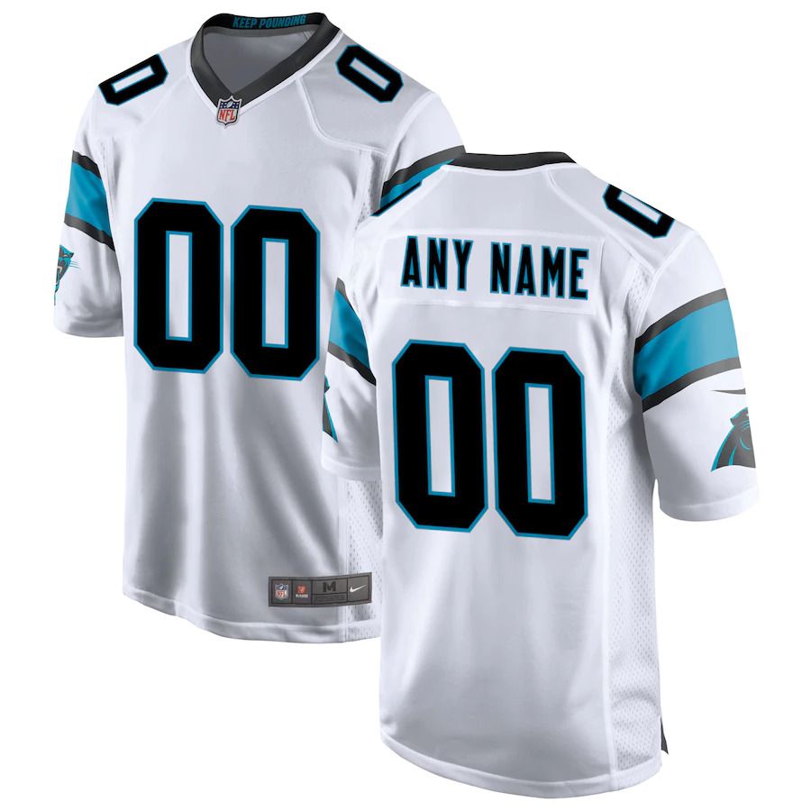 Men Carolina Panthers Nike White Custom Game NFL Jersey->->Custom Jersey